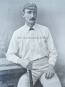 c1895 antiker Druck A.S. PAUL - LANCASHIRE berühmte Kricketspieler & Signature - Bild 1 von 3
