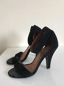 Sandalia de tacón alto Jeffrey Campbell "Hough" negra con correa al tobillo talla 6,5 USADA * - Imagen 1 de 10