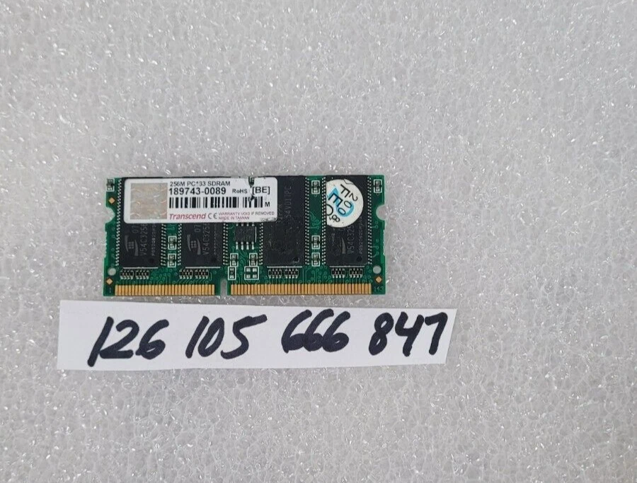 256mb 32x64 pc100 sdram 8x16 144pin sodimm unbuffered - Image 1 of 1
