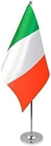 Bandiera Da Tavolo Di PRESTIGIO Italia 22X15Cm in Raso - Piccola BANDIERINA Ital - Foto 1 di 12
