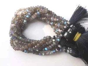 Gemstone Beads Labradorite Rondelle 5-6mm Faceted 7"Inch 1 Strands Natural - Picture 1 of 6
