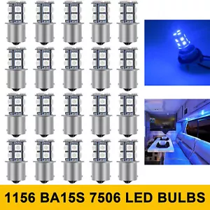 20X Super Bright 10000K Blue 1156 RV Trailer SMD LED 1141 Interior Light Bulbs - Picture 1 of 12