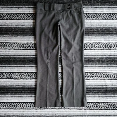 The Limited Drew Fit Sz 8 Low Rise Boot Cut Dress Career Pants Grey Microcheck - Image 1 of 4