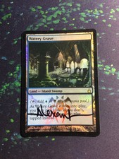 Mtg, FOIL Watery Grave SIGNED! Ravnica City Of Guilds Foil Rare Dual Land LP