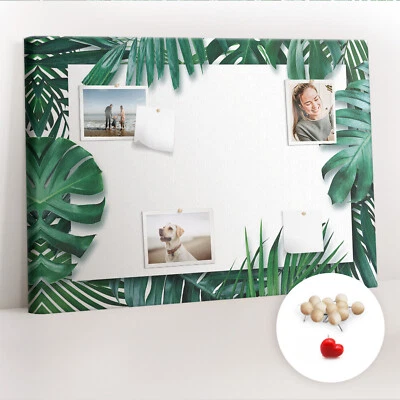 Wandtafel Korkplatte Tafel ohne Rahmen 100 Pinnadeln 100x70 cm Tropische Blätter - Image 1 of 4