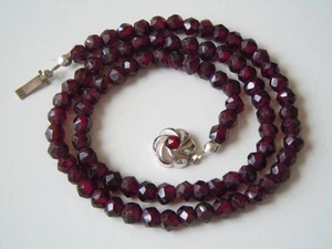 Granate Cadena Bolas Facetadas 835 Plata Cierre 31,5 g/45,5 cm - Imagen 1 de 8