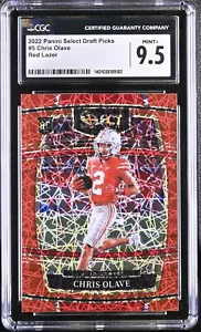 2022 SELECT RED LAZER PRIZM ROOKIE #5 CHRIS OLAVE BUCKEYES RC SSP PSA 9 (MINT++) - Picture 1 of 2