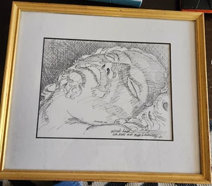 Lackney Original Pen Drawing, small 11 by 12 inches - Picture 1 of 2