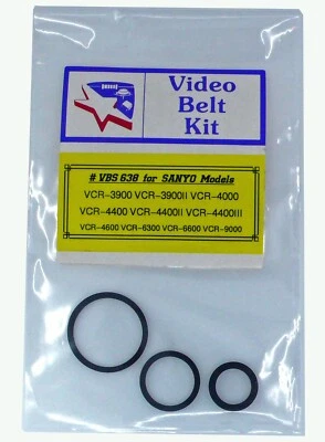 KIT de cinturón VCR para SANYO VCR3900 VCR4000 VCR4400 VCR4600 VCR6300 VCR9000 + Otros Foto 1 de 4