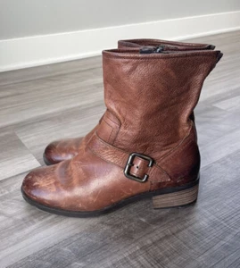 Paul Green braune Lederstiefel Größe US 7 Booties Reißverschluss Schuhe - Bild 1 von 9