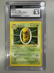 CGC 8.5 Kakuna 1999 Base Set 1. Edition 33/102 Pokemon Karte - Bild 1 von 4