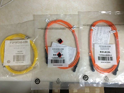 6 items BELKIN DUPLEX FIBER OPTIC CABLE (F2F20299-03M + F2F80200-02M + F3U159B03 - Image 1 of 3