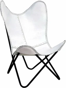 Buffalo Cuero Hecho a Mano Mariposa Silla Plegable Salón Adorno Relax Arm Chair - Imagen 1 de 8