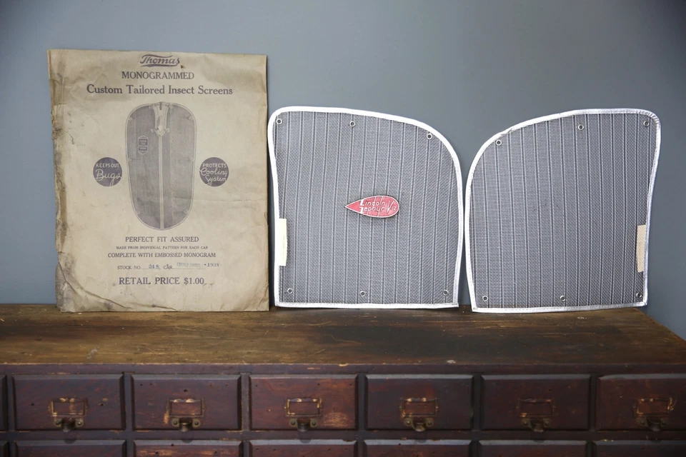 Vintage 1938 Lincoln Zephyr Car Radiator Grill Shell Screen Cover Accessory NOS - Image 1 of 4