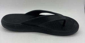 Crocs Black Flip Flop Waterproof Unisex Men’s 6 Women’s 8 - Picture 1 of 8