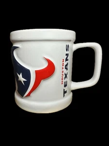 VTG Houston Texans NFL 3D Sculpted Logo Ceramic Coffee Mug 11 oz White Navy - Bild 1 von 6