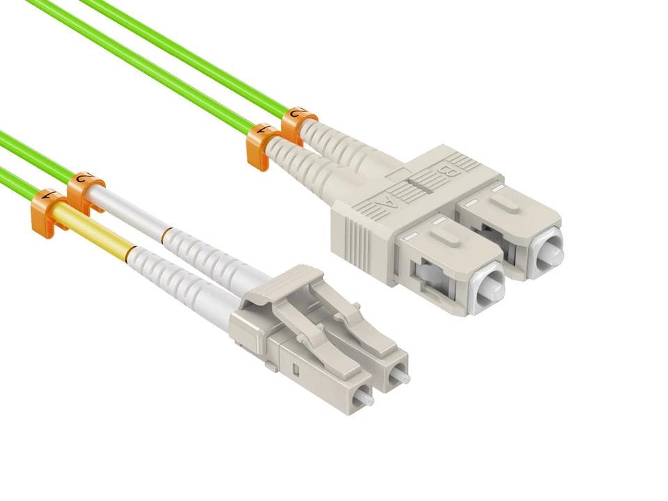 OM5 LC/SC Duplex 50/125 Multimode Fiber Optic Cable - 10/12/15/20/25/30m - Image 1 of 1