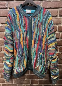Vintage 1990's COOGI Wool Zip Up Sweater Blazer Size Large Euc - Picture 1 of 6