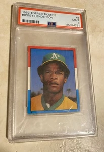 1982 TOPPS STICKERS RICKEY HENDERSON Red White Blue RARE !!! PSA 9 - Picture 1 of 1