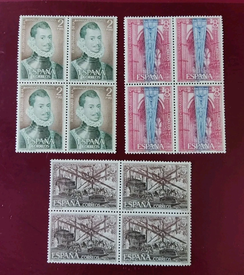 SELLOS ESPAÑA MNH 1971 BLOQUE 4 IV CENTENARIO DE LA BATALLA DE LEPANTO - Imagen 1 de 1