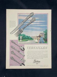 Anuncio de revista* - 1949 - Cubiertos Gorham de plata de ley - "Versalles" - Imagen 1 de 1