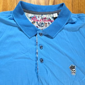 Robert Graham Short Sleeve Polo Shirt Men's XL Blue Workwear Golf Summer - Picture 1 of 7