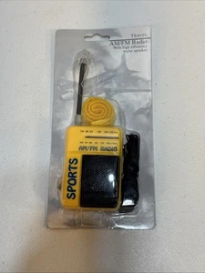 Radio tascabile sportiva AM/FM gialla nuova in confezione originale MAI USATA vintage - Foto 1 di 11