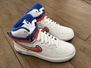 NIKE AIR FORCE 1 HIGH LV8 NY KNICKS GS WHITE ORANGE ROYAL AV3804 100 YOUTH 5.5 - Picture 1 of 7