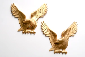 Lote de dos placas de águilas de latón vintage - Imagen 1 de 6