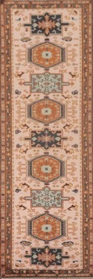 Geometric Kazak Oriental Narrow/ 10 ft Runner Rug Hand-made Wool Carpet 3x10 - Image 1 of 4