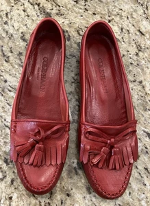 Cole Haan Damen Rot Leder Halbschuhe Quaste Mokassins Slipper Schuhe Größe 6,5 - Bild 1 von 12