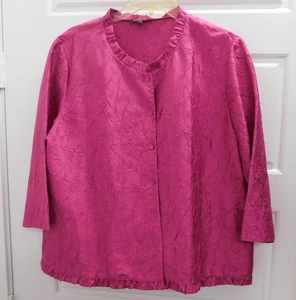 Camicetta Eileen Fisher rosa 100% seta testurizzata con bottoni taglia L - Foto 1 di 5