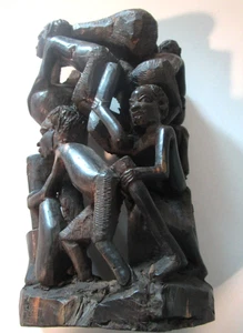 Vintage Holz geschnitzte afrikanische Stammbaum Figur 7 Personen - Bild 1 von 13
