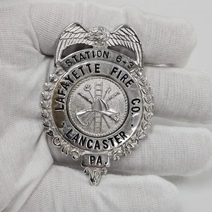 Vintage Lafayette Fire Co. Lancester Fire Badge Station 6-3 Rare Obsolete - Picture 1 of 3