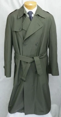 Gabardina de colección Christian Dior Monsieur para hombre 42L forro de mezcla de lana verde oliva Foto 1 de 4