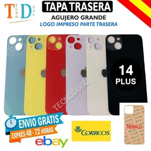 Tapa Trasera Cristal + Pegamento 3M para IPHONE 14 PLUS Agujero Grande Fácil - Imagen 1 de 1