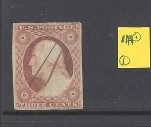 US Scott #11A Dull Red Type II Used pen cancel as shown - Picture 1 of 2