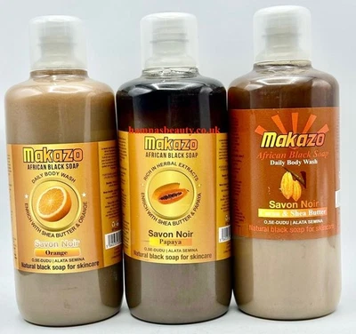 Makazo | Liquid African Black Soap Range To Soothe & Clean Skin, All Skin Types - Image 1 of 4