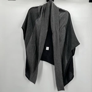 Eileen Fisher Cardigan Womens Medium Royal Alpaca Gray Shawl Wrap Shrug - Picture 1 of 8