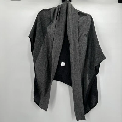 Cárdigan Eileen Fisher para mujer mediano gris alpaca real chal envolvente encogerse de hombros Foto 1 de 4