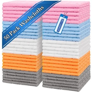 Microfiber Washcloths, 50 Pack Wash Cloths Face Towel, Soft Lint Free Quick D... - Picture 1 of 7