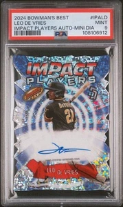 LEO DE VRIES 2024 BOWMAN'S BEST Impact Players MINI DIAMOND AUTO 11/25 PSA 9 - Picture 1 of 6