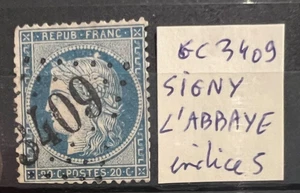 🦬 Klassische Briefmarke Nr. 22 - 20 c Empire Blau - Los. GC Nr. 3409 Signy l'Abbaye🦬 - Bild 1 von 1
