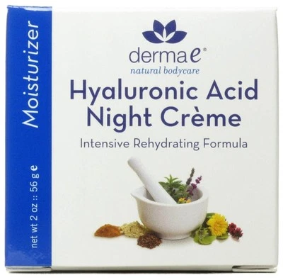 DERMA E 33031 Hydrating Hyaluronic Acid Night Creme 2oz