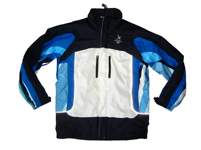 Vtg y2k 2006 TORINO WINTER OLYMPICS Blue Warm ASICS SKI JACKET Coat Men 3XL Big - Image 1 of 4