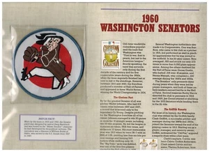 1960 WASHINGTON SENATORS COOPERSTOWN COLLECTION TEAM PATCH Willabee & Ward - Picture 1 of 3