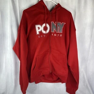 Pony 2009 Men’s 2XL Zip Hoodie Sweatshirt Red EXCELLENT CONDITION - Picture 1 of 10