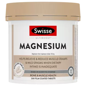 Swisse Ultiboost Magnesium 200 Tablets Bone & Muscle Health Cramps Spasms Vegan - Picture 1 of 3