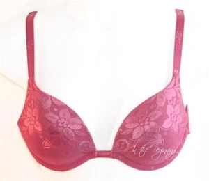 Vanity Fair 75216 34A gepolsterter Bügel-BH mit tiefem Ausschnitt rosa nahtlos Blumenmuster Spitze gebraucht, in einwandfreiem Zustand - Bild 1 von 1
