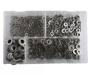 Scatola Assortita di 650 Rondelle Piatte Forma A A2 Acciaio Inox - Foto 1 di 2